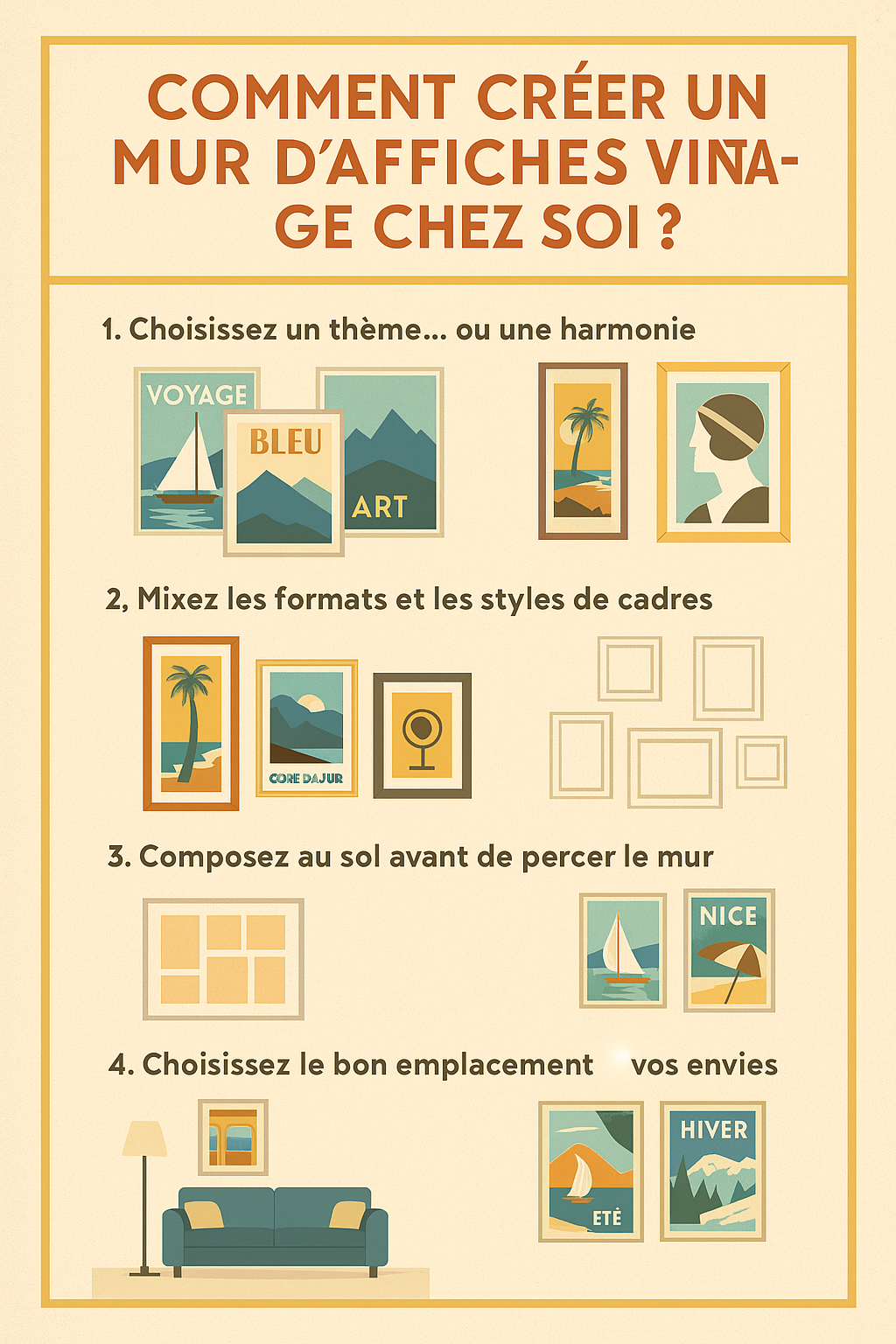 🎨 Comment créer un mur d’affiches vintage chez soi ?